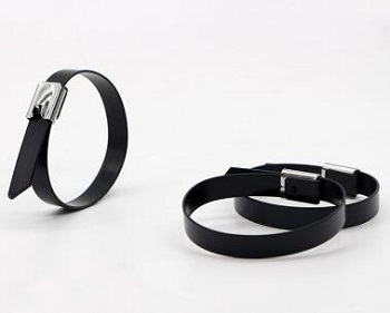 包塑自鎖不銹鋼扎帶主要特點